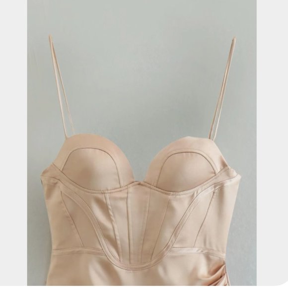ZARA | Satin Effect Corset Dress - Picture 5 of 5